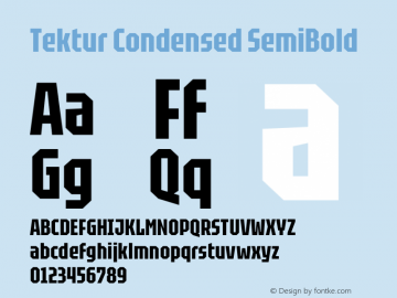 Tektur Condensed SemiBold Version 1.005;gftools[0.9.30]图片样张