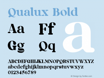 Qualux Bold Version 1.010;Fontself Maker 3.5.8图片样张