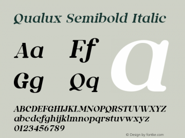 Qualux Semibold Italic Version 1.009;Fontself Maker 3.5.8图片样张