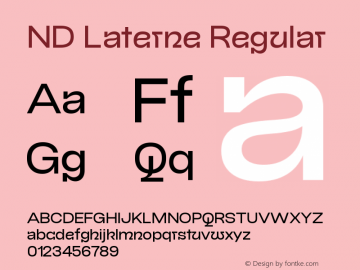 ND Laterne Regular Version 1.000;Glyphs 3.1.2 (3151)图片样张