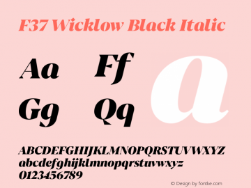 F37 Wicklow Black Italic Version 1.1图片样张