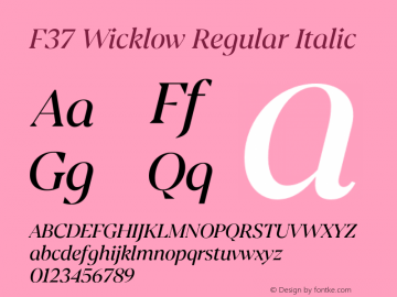 F37 Wicklow Regular Italic Version 1.1图片样张