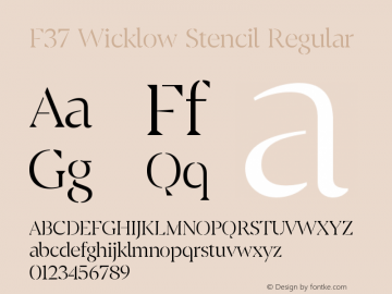 F37 Wicklow Stencil Regular Version 1.1图片样张