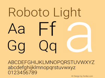 Roboto Light Version 2.000980; 2014图片样张
