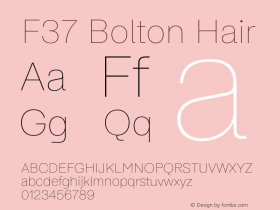 F37 Bolton Hair Version 2.000;Glyphs 3.1.2 (3151)图片样张