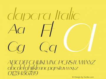 dapora Italic Version 1.000;April 15, 2023;FontCreator 14.0.0.2863 64-bit图片样张