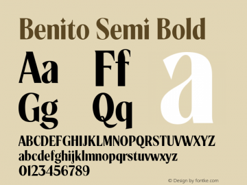 Benito Semi Bold Version 1.000图片样张