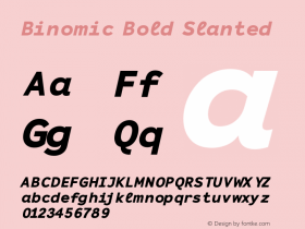 Binomic Bold Slanted Version 1.000 | FøM Fix图片样张