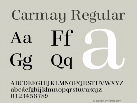 Carmay Regular Version 1.000 | FøM Fix图片样张