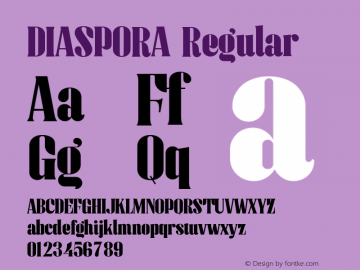 DIASPORA Version 1.001;Fontself Maker 3.5.7图片样张