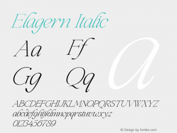 Elagern Italic Version 1.000;February 21, 2023;FontCreator 14.0.0.2897 64-bit图片样张