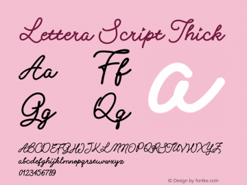 Lettera Script Thick Version 1.000;Glyphs 3.2 (3180)图片样张