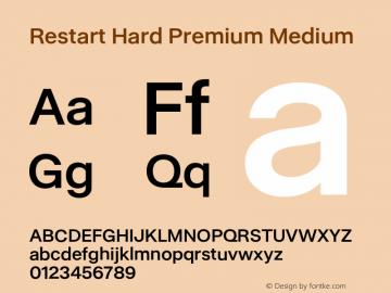 Restart Hard Premium Medium Version 1.000;Glyphs 3.2 (3214)图片样张
