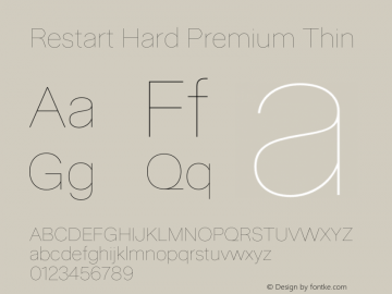 Restart Hard Premium Thin Version 1.000;Glyphs 3.2 (3214)图片样张
