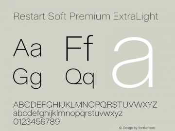 Restart Soft Premium ExtraLight Version 1.000;Glyphs 3.2 (3214)图片样张