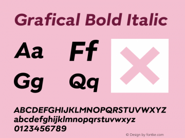 Grafical-BoldItalic Version 2.000图片样张