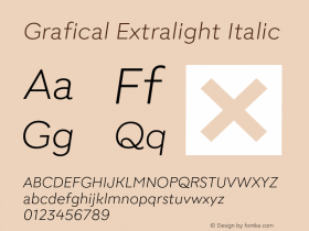 Grafical-ExtralightItalic Version 2.000图片样张