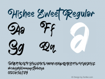 Hishee Sweet Version 1.00;July 15, 2022;FontCreator 13.0.0.2683 64-bit图片样张