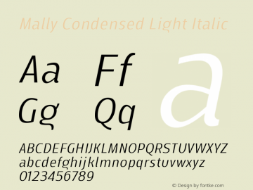 Mally Condensed Light Italic Version 1.000 | FøM Fix图片样张