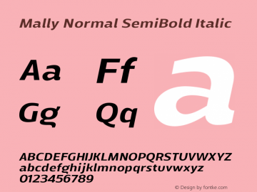 Mally Normal SemiBold Italic Version 1.000 | FøM Fix图片样张