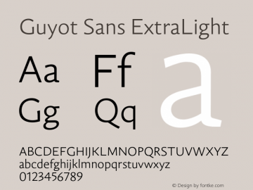 Guyot Sans ExtraLight Version 1.000图片样张