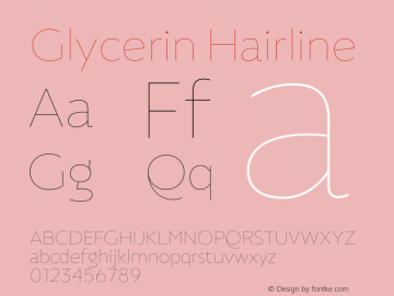 Glycerin Hairline Version 1.010;Glyphs 3.1.2 (3151)图片样张