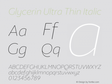 Glycerin Ultra Thin Italic Version 1.010;Glyphs 3.1.2 (3151)图片样张