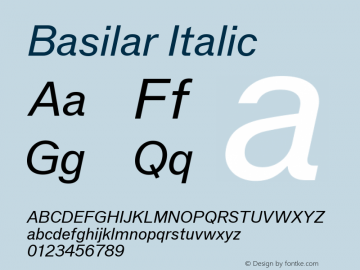 Basilar Italic Version 1.000图片样张