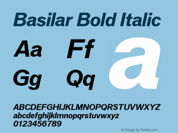 Basilar Bold Italic Version 1.000图片样张