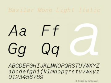 Basilar Mono Light Italic Version 1.000图片样张