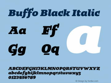 Buffo Black Italic Version 1.001;Glyphs 3.2 (3212)图片样张