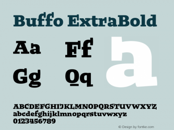 Buffo ExtraBold Version 1.001;Glyphs 3.2 (3212)图片样张