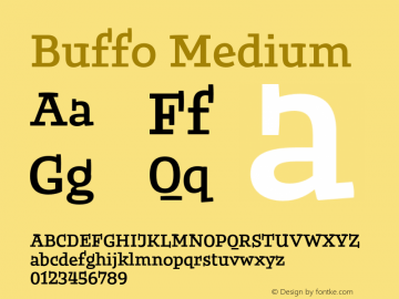 Buffo Medium Version 1.001;Glyphs 3.2 (3212)图片样张