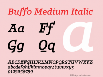 Buffo Medium Italic Version 1.001;Glyphs 3.2 (3212)图片样张