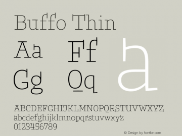 Buffo Thin Version 1.001;Glyphs 3.2 (3212)图片样张