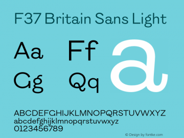 F37 Britain Sans Light Version 1.000;Glyphs 3.2 (3199)图片样张