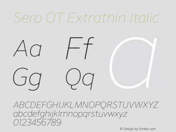Sero OT Extrathin Italic Version 7.70图片样张