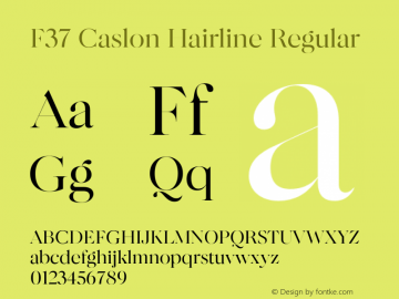 F37 Caslon Hairline Regular Version 2.000;FEAKit 1.0图片样张