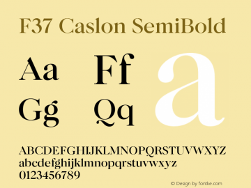 F37 Caslon SemiBold Version 2.000;FEAKit 1.0图片样张