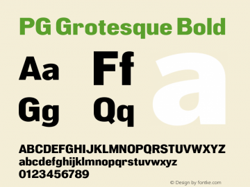 PG Grotesque Bold Version 1.000;Glyphs 3.2 (3207)图片样张