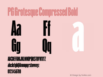 PG Grotesque Compressed Bold Version 1.000;Glyphs 3.2 (3207)图片样张