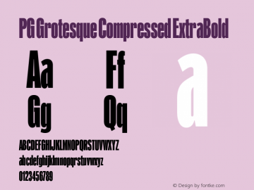 PG Grotesque Compressed ExtraBold Version 1.000;Glyphs 3.2 (3207)图片样张