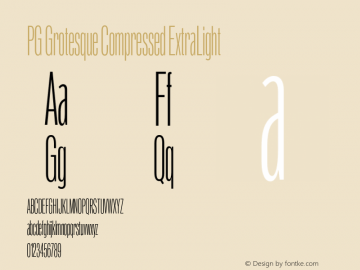 PG Grotesque Compressed ExtraLight Version 1.000;Glyphs 3.2 (3207)图片样张