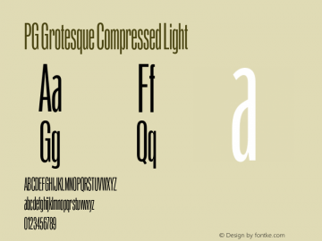 PG Grotesque Compressed Light Version 1.000;Glyphs 3.2 (3207)图片样张