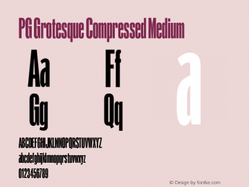 PG Grotesque Compressed Medium Version 1.000;Glyphs 3.2 (3207)图片样张