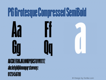 PG Grotesque Compressed SemiBold Version 1.000;Glyphs 3.2 (3207)图片样张