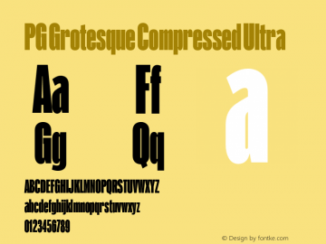 PG Grotesque Compressed Ultra Version 1.000;Glyphs 3.2 (3207)图片样张