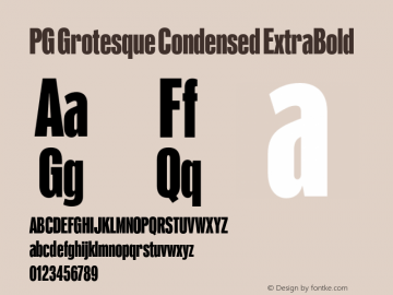 PG Grotesque Condensed ExtraBold Version 1.000;Glyphs 3.2 (3207)图片样张