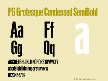 PG Grotesque Condensed SemiBold Version 1.000;Glyphs 3.2 (3207)图片样张