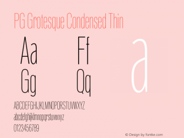 PG Grotesque Condensed Thin Version 1.000;Glyphs 3.2 (3207)图片样张